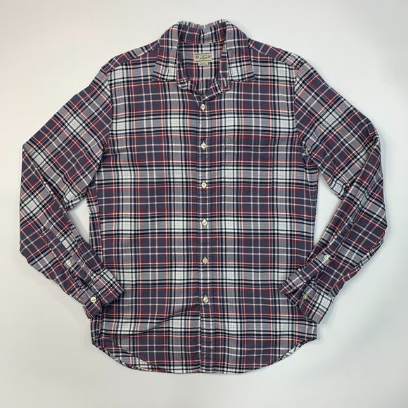 J Crew Shirt Mens S Small Plaid Cotton Midweight Flannel Point Collar Button Up - Picture 2 of 10